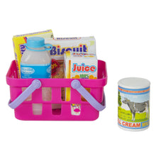 Load image into Gallery viewer, Kids Pretend Electronic Cash Register Set w/ Money, Play Food Groceries, Mic
