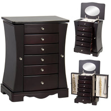 Load image into Gallery viewer, Handcrafted Wooden Jewelry Armoire w/ Mirror
