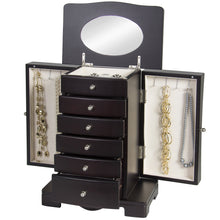 Load image into Gallery viewer, Handcrafted Wooden Jewelry Armoire w/ Mirror
