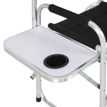Load image into Gallery viewer, Folding Camping Director's Chair w/ Side Table, Cup Holder, Storage Pouch

