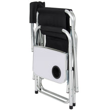 Load image into Gallery viewer, Folding Camping Director's Chair w/ Side Table, Cup Holder, Storage Pouch
