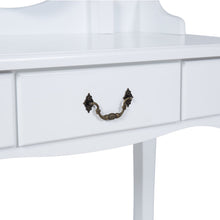 Load image into Gallery viewer, Bathroom Vanity Table Set w/ Round Mirror, Stool
