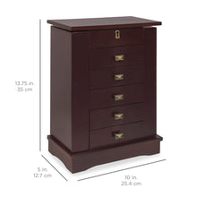 Load image into Gallery viewer, Handcrafted Wooden Tabletop Jewelry Armoire - Brown
