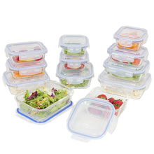 Load image into Gallery viewer, 24-Piece BPA-Free Glass Food Container Set w/ 5 Sizes - Clear
