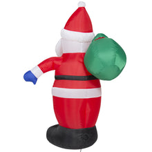 Load image into Gallery viewer, 4ft Pre-Lit Inflatable Santa Claus Holiday Decor w/ Blower, Lights - Red

