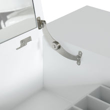 Load image into Gallery viewer, Bathroom Vanity Table Set w/ Square Mirror, Stool

