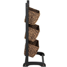 Load image into Gallery viewer, 3-Tier Water Hyacinth Storage Basket Tower - Brown
