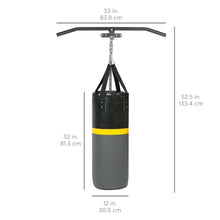 Load image into Gallery viewer, 52lb Hanging Heavy Punching Bag w/ Wall-Mount Rack, Pull Up Bar
