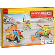 Load image into Gallery viewer, 162-Piece Magnetic Toy Steamroller Dump Truck Building Set
