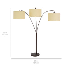 Load image into Gallery viewer, 70in 3-Light Arc Floor Lamp w/ Infinite Dimming - Bronze
