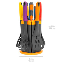 Load image into Gallery viewer, 11-Piece Knife Utensil Set w/ Rotating Stand, Heat-Resistant Heads - Multi
