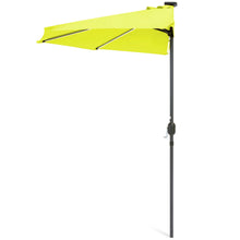 Load image into Gallery viewer, 8.5ft Outdoor Solar LED Strip Lighted Half Patio Umbrella w/ Hand Crank
