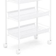 Load image into Gallery viewer, 5-Tier Metal Rolling Kitchen Utility Storage Cart w/ Locking Casters
