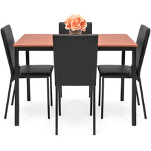 Load image into Gallery viewer, 5-Piece Dining Table Set w/ 4 Faux Leather Chairs
