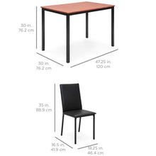 Load image into Gallery viewer, 5-Piece Dining Table Set w/ 4 Faux Leather Chairs
