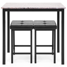 Load image into Gallery viewer, Marble Counter Height Table Dining Set w/ 2 Stools
