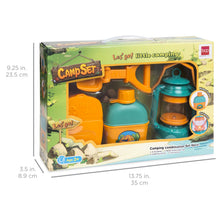 Load image into Gallery viewer, Kids Outdoor Camping Adventure Toy Kit w/ Bottle, Shovel, Lantern, First Aid
