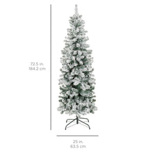 Load image into Gallery viewer, Pre-Lit Snow Flocked Artificial Pencil Christmas Tree
