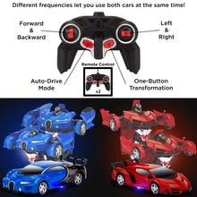 Load image into Gallery viewer, Set of 2 1/18 Scale RC Remote Control Transforming Robot Car Toys
