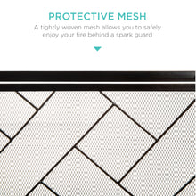Load image into Gallery viewer, 44x33in 2-Panel Wrought Iron Geometric Fireplace Screen w/ Magnetic Doors
